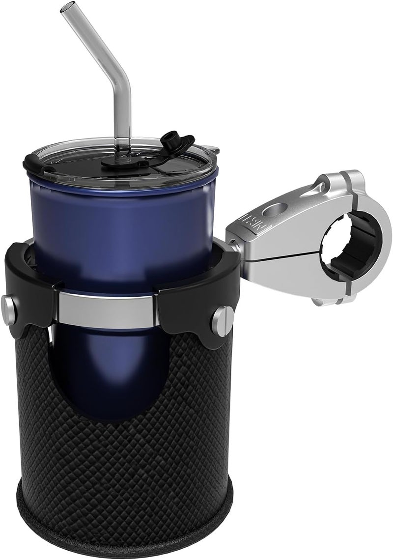 LEXIN LX-C3 Motorcycle Cup Holder with 360°swivel ball-Mount, Large Boat Drink Holder with Basket, Metal Handlebar Mount for Motorcycle Passenger/ATV/Scotter/Harley, Fits Handlebar 7/8'' to 1 1/4'' - Image 1